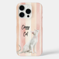 Pretty Peach Pink Cream Stripes Cat