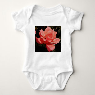 Pretty Peach Pink Rose floral Baby Bodysuit