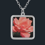 Pretty Peach Pink Rose floral Silver Plated Necklace<br><div class="desc">Peach Pink Rose Beautiful photo of a peachy pink rose by Artist Sandra Marie Closs. Add your own text, name or monogram to create the perfect product for any occasion. Wedding, bridal party garden party, sympathy , birthday, baby shower, any celebration or just to make your day a little bit...</div>