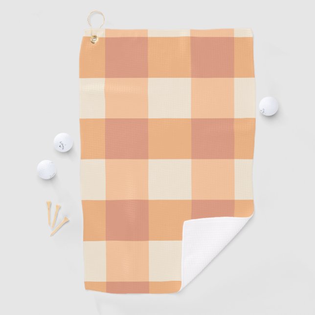 Pretty Peach Squares Golf Towel (InSitu)