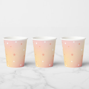 Pretty Peach Stars Cowgirl Glam Bridal Shower Paper Cups