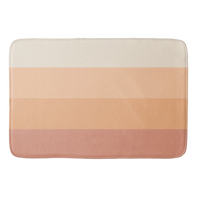 Pretty Peach Stripes Bath Mat (Front)