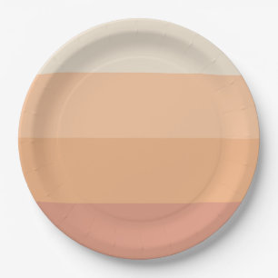 Pretty Peach Stripes Paper Plate