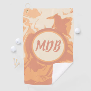 Pretty Peach Swirls Golf Towel