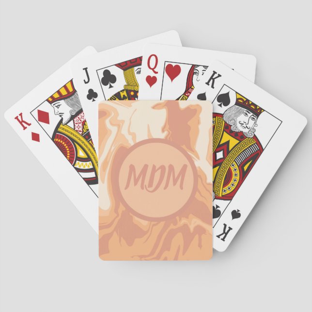 Pretty Peach Swirls Playing Cards (Back)