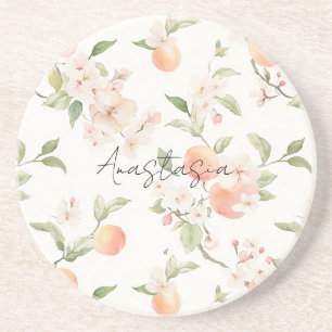 Pretty Peaches Floral Coaster