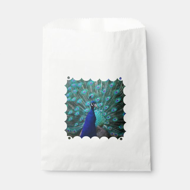 Pretty Peacock Favour Bag (Front)