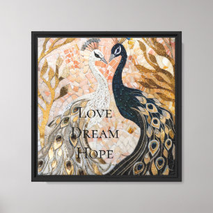Pretty Peacock Pink Gold Canvas Print