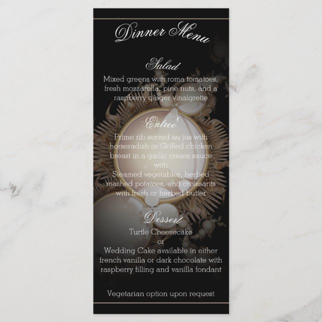 Pretty Pearls on Black Menu (Front)