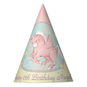 Pretty Pegasus Unicorn Pink and Purple Party Hat