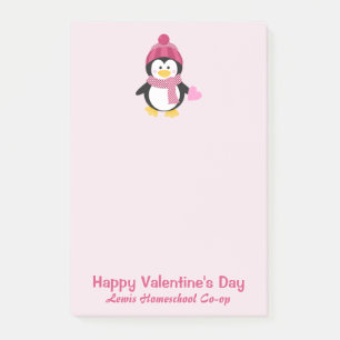 Pretty Penguin Homeschool Co-op Valentine's Day  Post-it Notes
