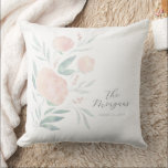 Pretty peony housewarming or newlywed gift cushion<br><div class="desc">The text on this pretty floral throw pillow could be customised for a number of occasions! Newlywed gift, housewarming gift, little girl's nursery, college girl's dorm room - the possibilities are endless. Don't hesitate to DM if you have any design requests. Thanks for visiting my Zazzle store!</div>