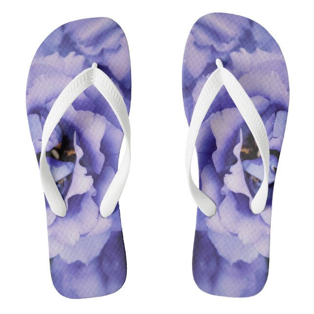 Pretty Periwinkle Flower Thongs (Footbed)