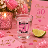 Pretty Personalised 50 and Fabulous Custom Pink