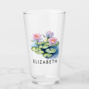 Pretty Personalised Birth Month Flower Custom Name Glass