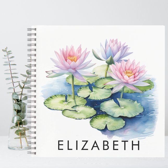 Pretty Personalised Birth Month Flower Custom Name Notebook (Creator Uploaded)