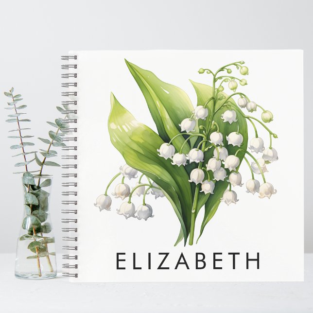 Pretty Personalised Birth Month Flower Custom Name Notebook (Creator Uploaded)