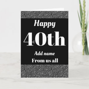 Pretty personalised birthday card from us all 40th