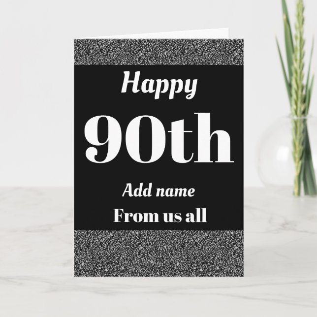 Pretty personalised birthday card from us all 90th (Front)
