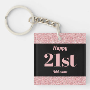 pretty personalised birthday gift keychain 21st