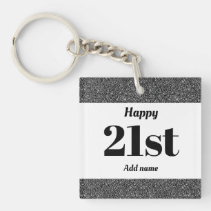 pretty personalised birthday gift keychain 21st