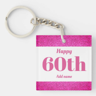 pretty personalised birthday gift keychain 60th