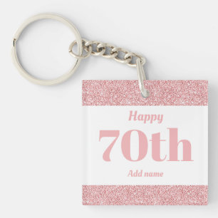 pretty personalised birthday gift keychain 70th