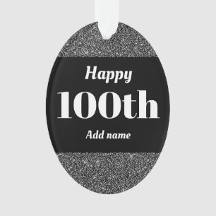 Pretty personalised birthday gift ornament 100th