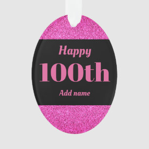 Pretty personalised birthday gift ornament 100th