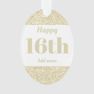 Pretty personalised birthday gift ornament 16th