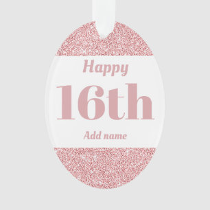 Pretty personalised birthday gift ornament 16th