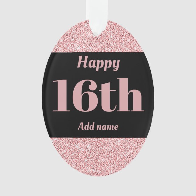 Pretty personalised birthday gift ornament 16th (Front)