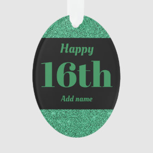 Pretty personalised birthday gift ornament 16th