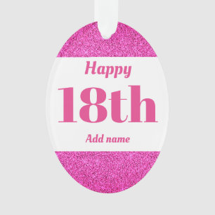 Pretty personalised birthday gift ornament 18th