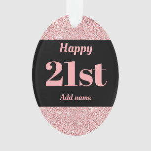 Pretty personalised birthday gift ornament 21st