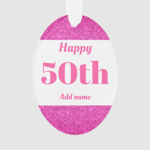 Pretty personalised birthday gift ornament 50th