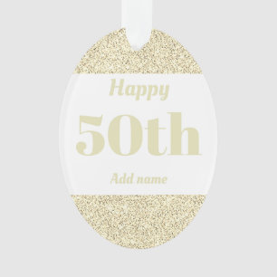 Pretty personalised birthday gift ornament 50th