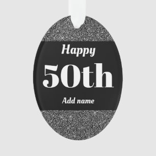 Pretty personalised birthday gift ornament 50th