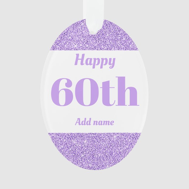Pretty personalised birthday gift ornament 60th (Front)