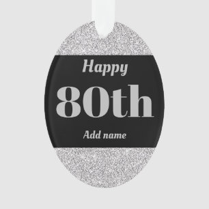 Pretty personalised birthday gift ornament 80th