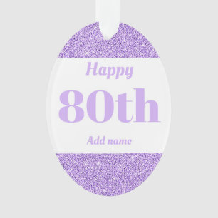 Pretty personalised birthday gift ornament 80th