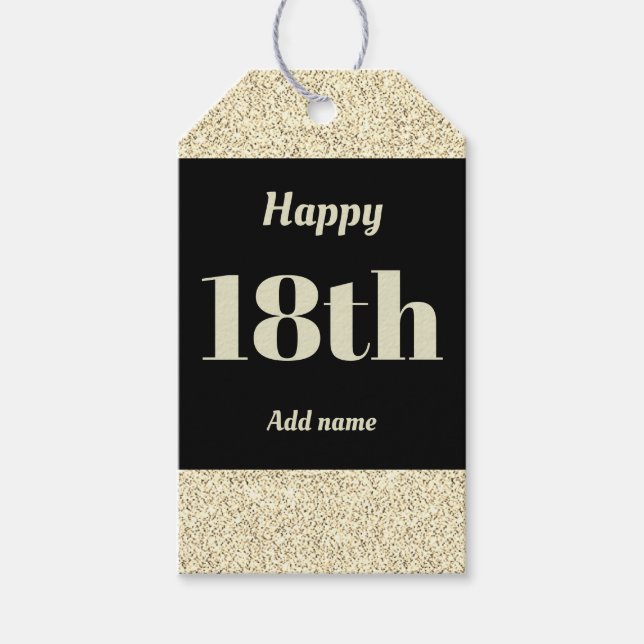 pretty personalised birthday gift tags 18th (Front)