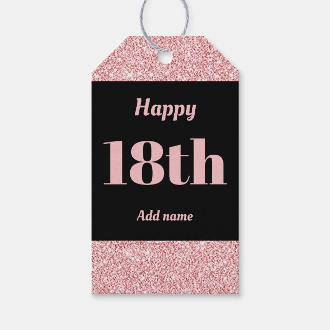 pretty personalised birthday gift tags 18th (Front)