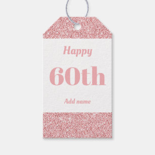 pretty personalised birthday gift tags 60th