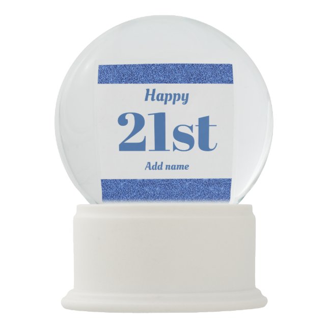 pretty personalised birthday snow globe gift 21st (Front)