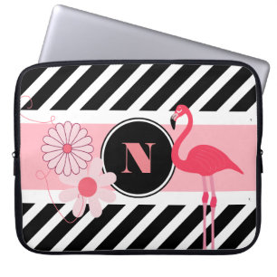 Pretty Personalised Flamingo Laptop Sleeve