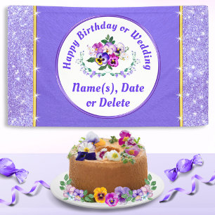 Pretty Personalised, Floral Happy Birthday Banner