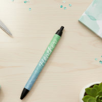 Pretty Personalised Name Ombre Glitter Blue Green