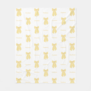 Pretty Personalised Peach Hair Bow Feminine Fleece Blanket