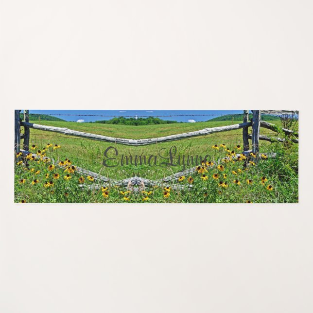 Pretty Personalised Serene Wildflowers Yoga Mat (Front (Horizontal))